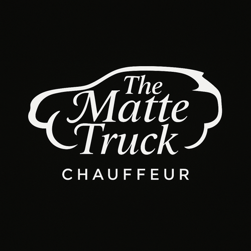 Custom "The Matte Truck CHAUFFEUR" branding logo design designed by YOUNGDUBSTUDiOS Ithaca
