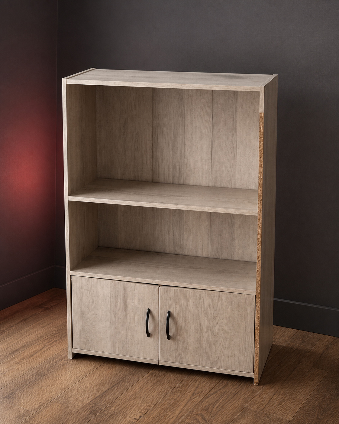 Light wood storage bookcase