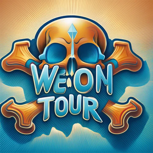 Custom "WE ON TOUR" blue themed graphic logo design designed by YOUNGDUBSTUDiOS Ithaca
