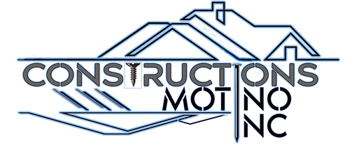 Logo for Constructions Moin Inc. featuring stylized outlines of houses and tools integrated into the text.