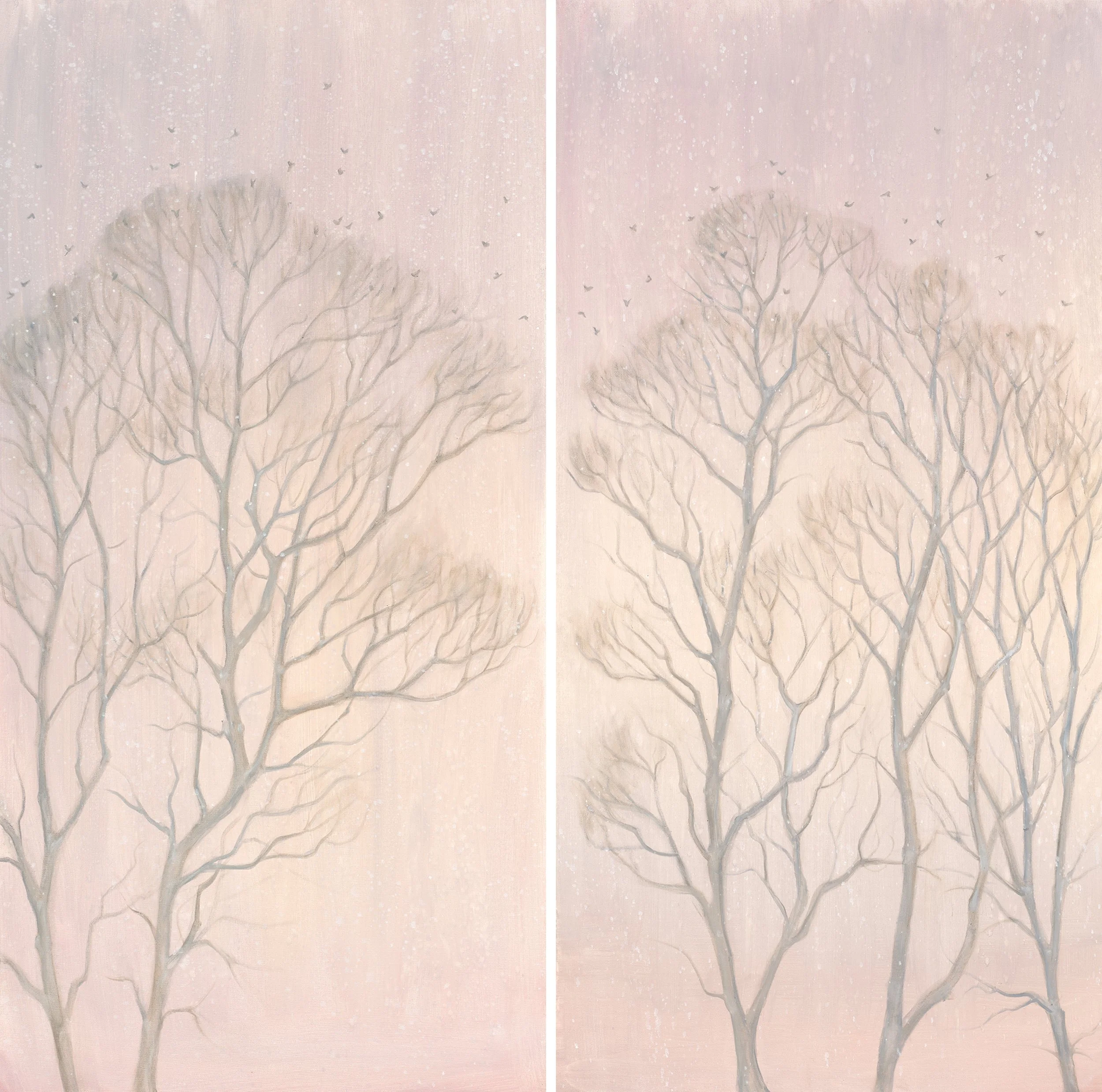 Winter Trees Diptych
oil on canvas, 2 x 48" x 24"