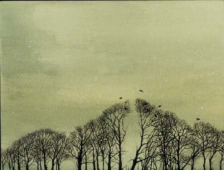 Roosting Crows-Greeting Cards-Pack of 6