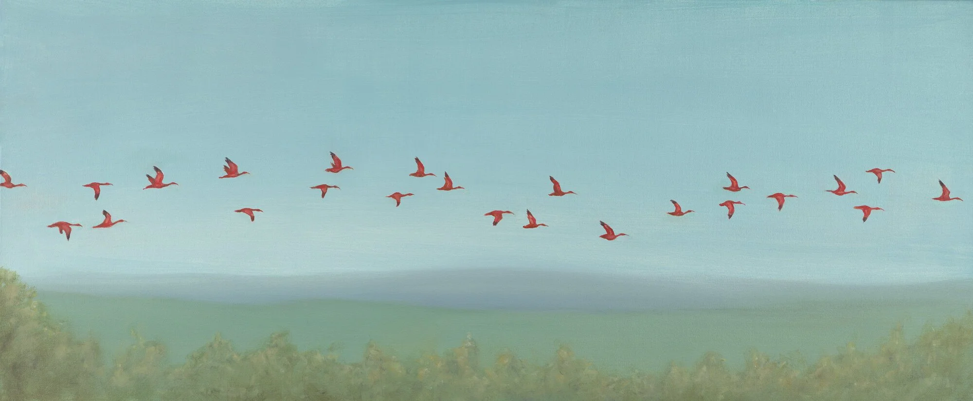Scarlett Ibis
Oil on Canvas 18" x 48"