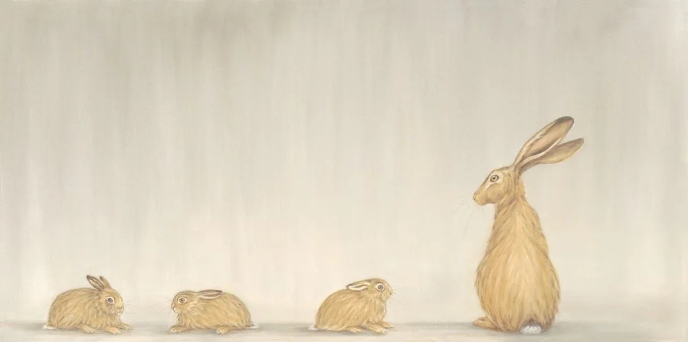 Hare and Leverets
Oil on Canvas 24" x 48"