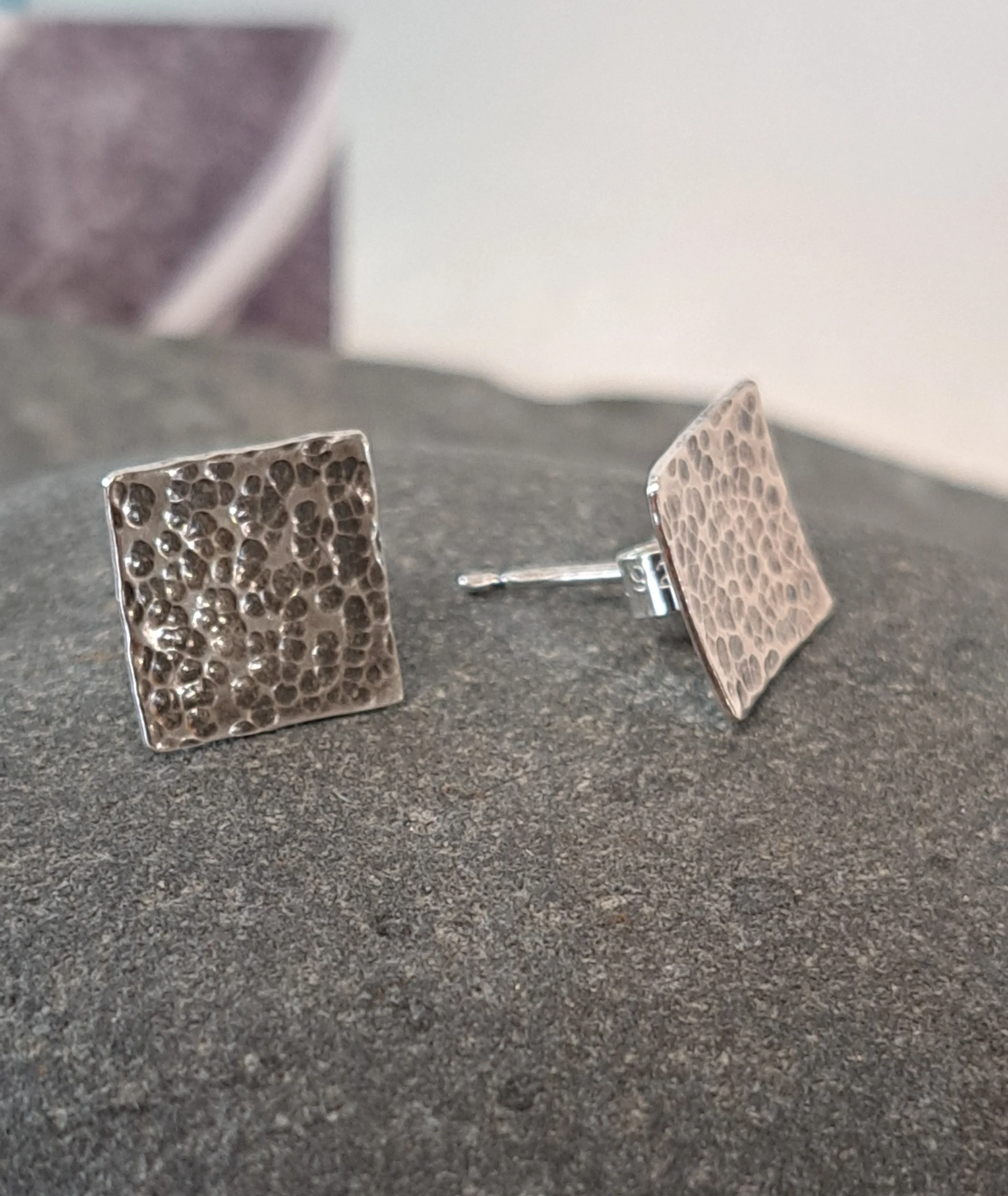 Square sterling silver studs
