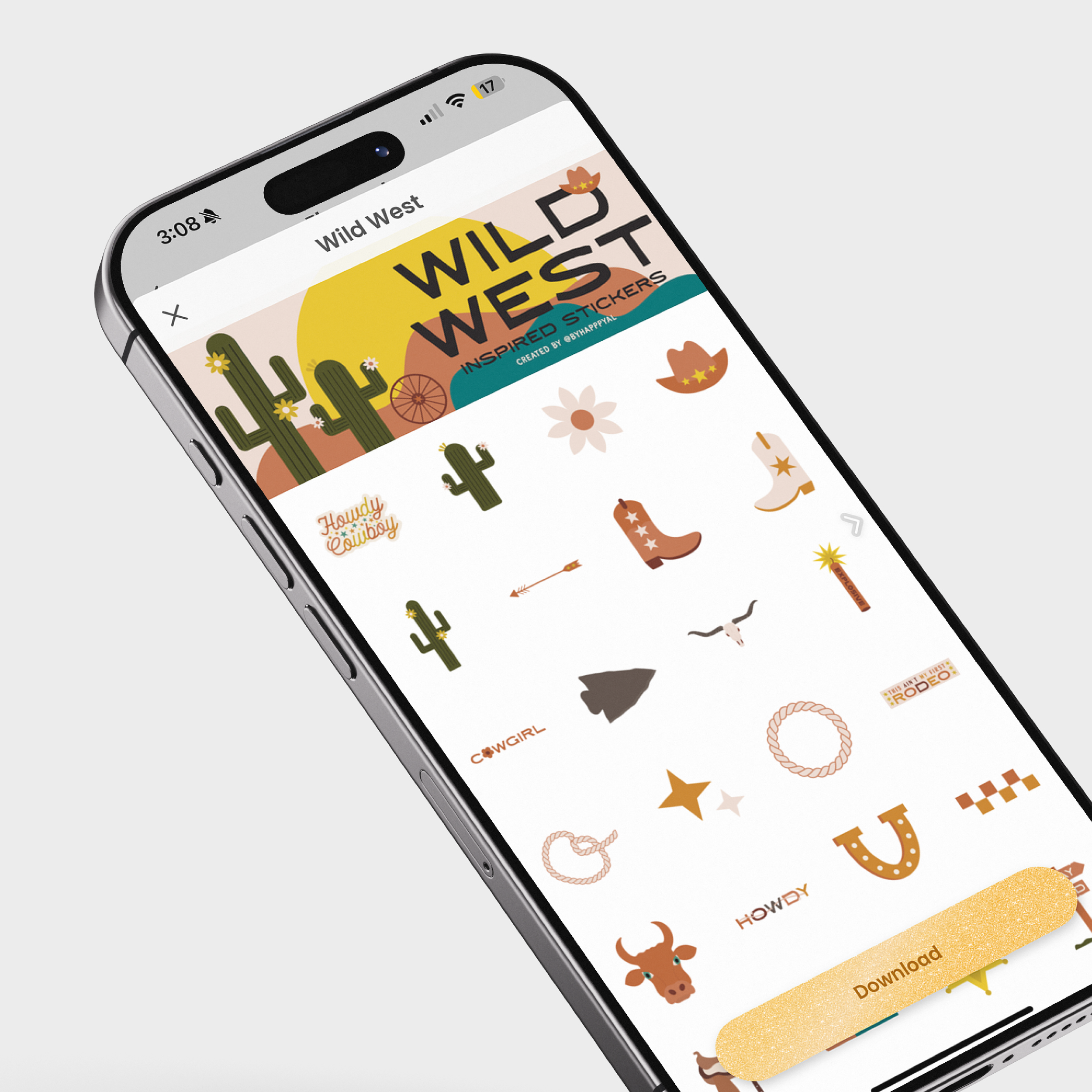 piccollage wild west sticker pack