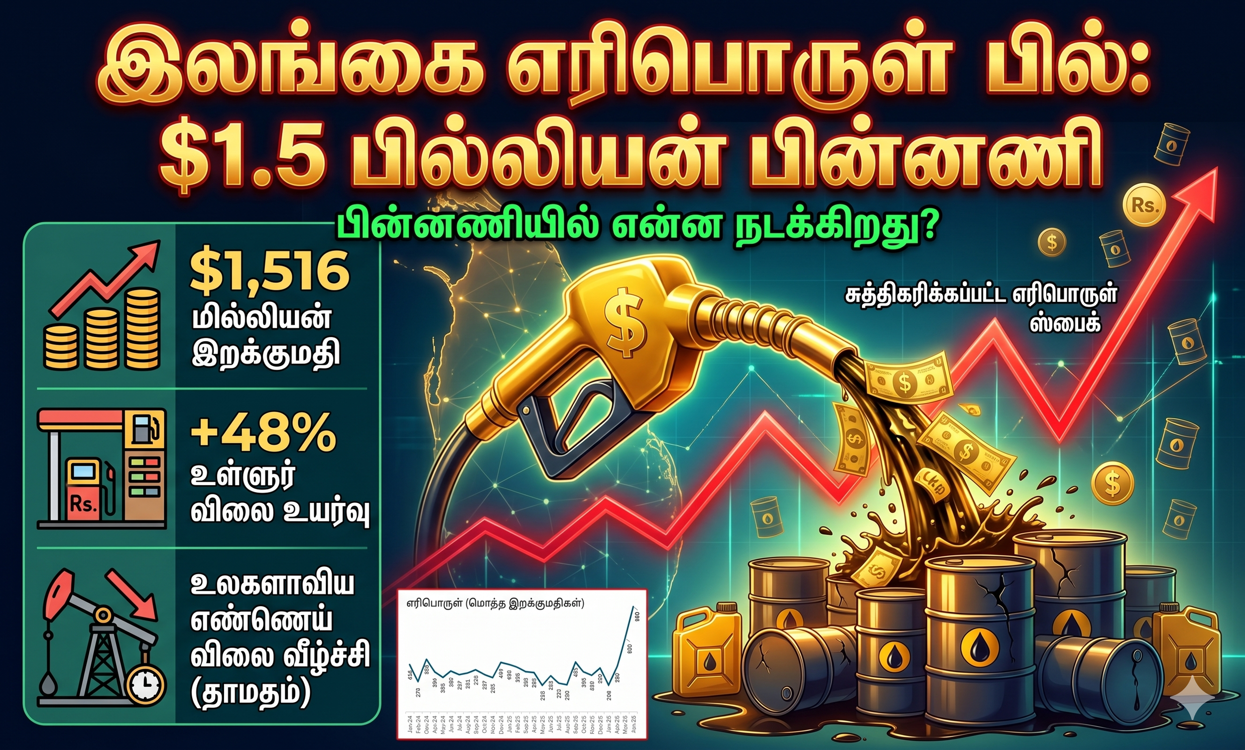 இலங்கைக்கு $1.5 பில்லியன் 'எரிபொருள் அதிர்ச்சி': ரூபாயின் மதிப்பு என்னவாகும்? பங்குச்சந்தை முதலீட்டாளர்களுக்கான எச்சரிக்கை ரிப்போர்