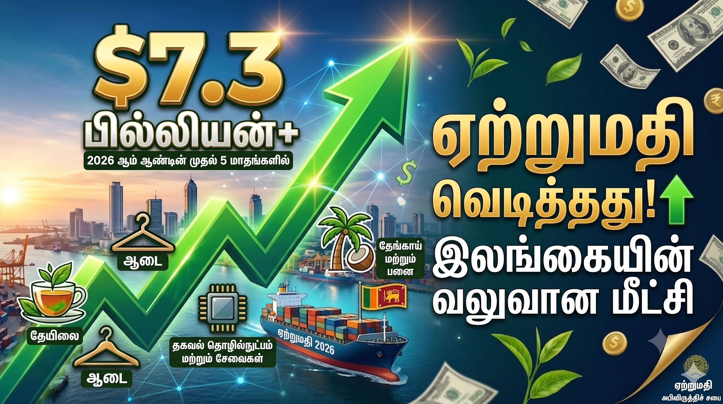இலங்கையின் ஏற்றுமதியில் அதிரடி திருப்புமுனை: 5 மாதங்களில் $7.3 பில்லியன்! பங்குச்சந்தையில் எந்தெந்த துறைகளுக்கு 'ஜாக்பாட்'?