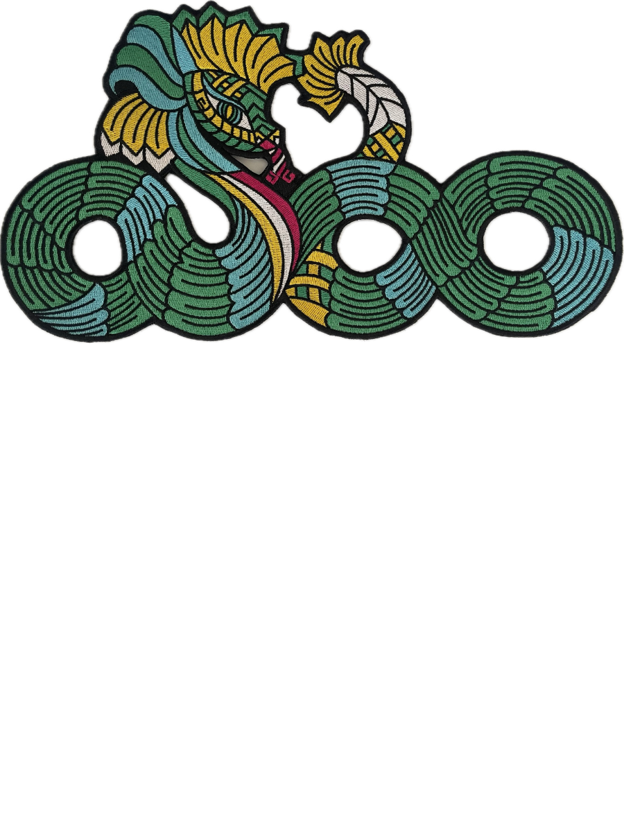 Kukulkan / Quetzalcoatl (Horizontal) Feathered Serpent Dragon - Patch (Large)