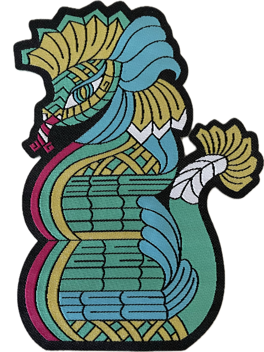 Kukulkan / Quetzalcoatl (Vertical) Feathered Serpent Dragon - Patch (Small)