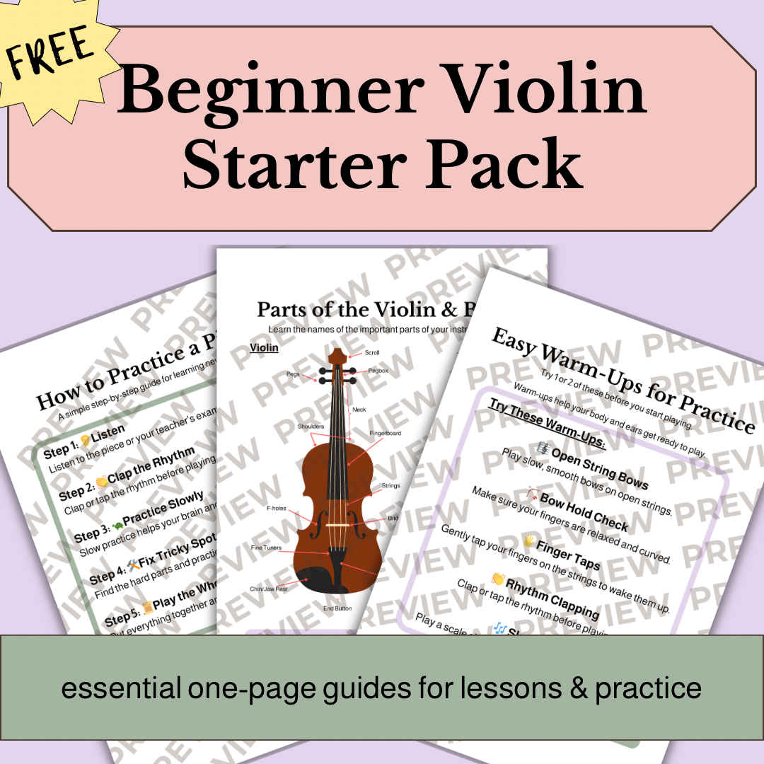 Beginner Violin Lesson Starter Pack — Notes with Monica