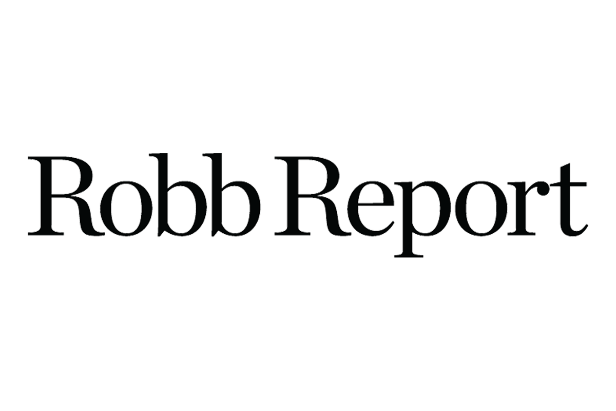 Robb Report logo in black serif font on white background
