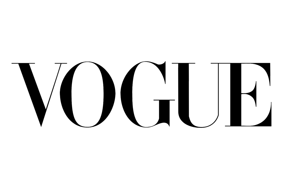 The word "VOGUE" in large black serif font on a white background.