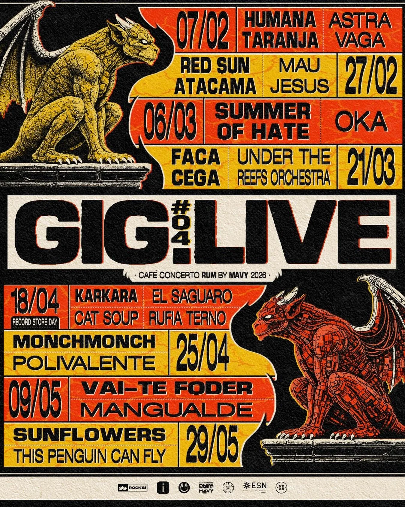 Em Abril &aacute;guas mil, tal como em Braga concertos mil ⛈️

A preencher o primeiro semestre de 2026 temos o GIG LIVE 4.0 organizado pela @gigrocks no @cafeconcerto_rumbymavy 

25 / 04 - @monch_monch_ + @polivalent.e dose dupla, para se cantar as l