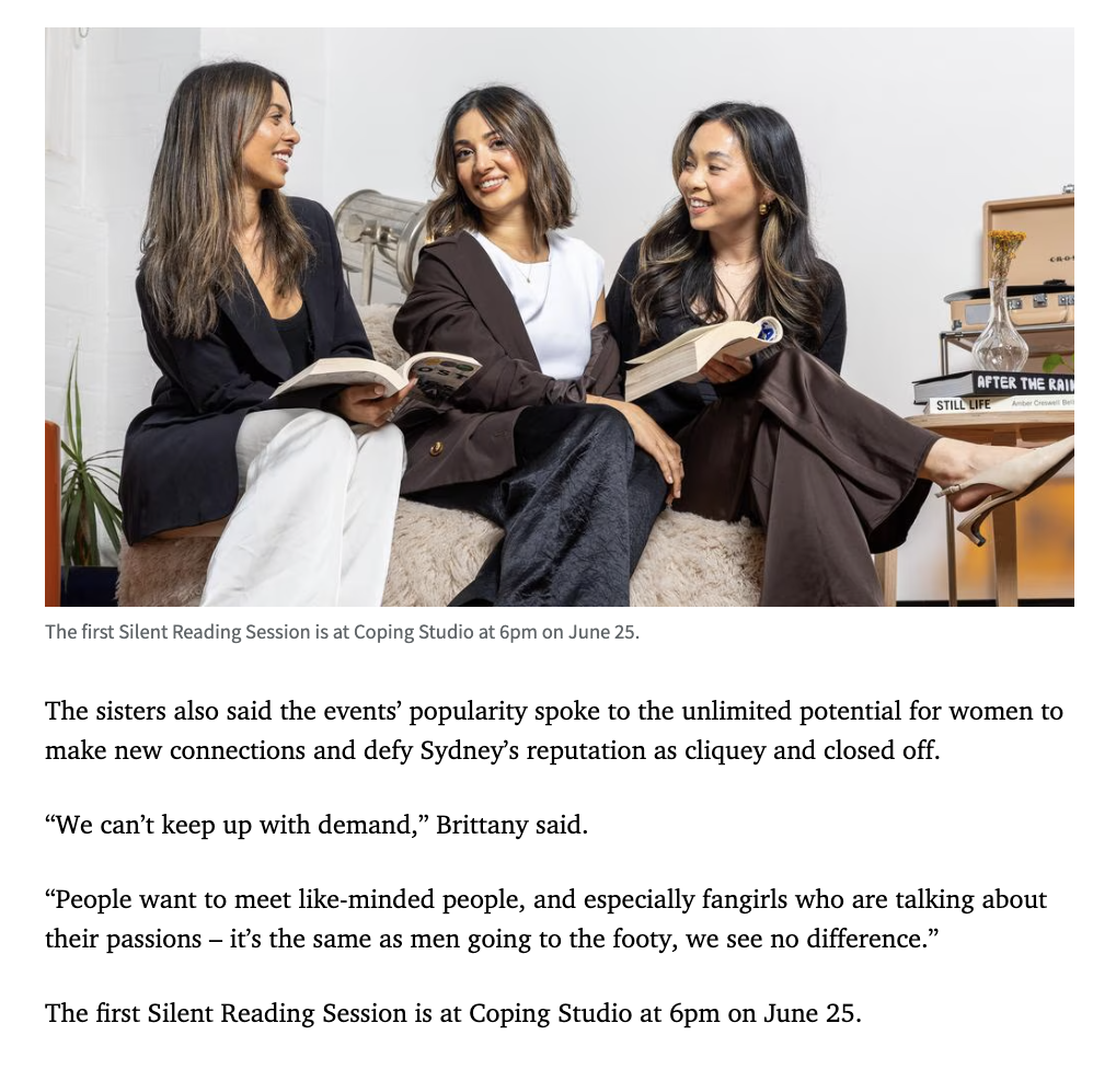 Glitter Gel Pen Book Club Silent Reading Sessions Sydney