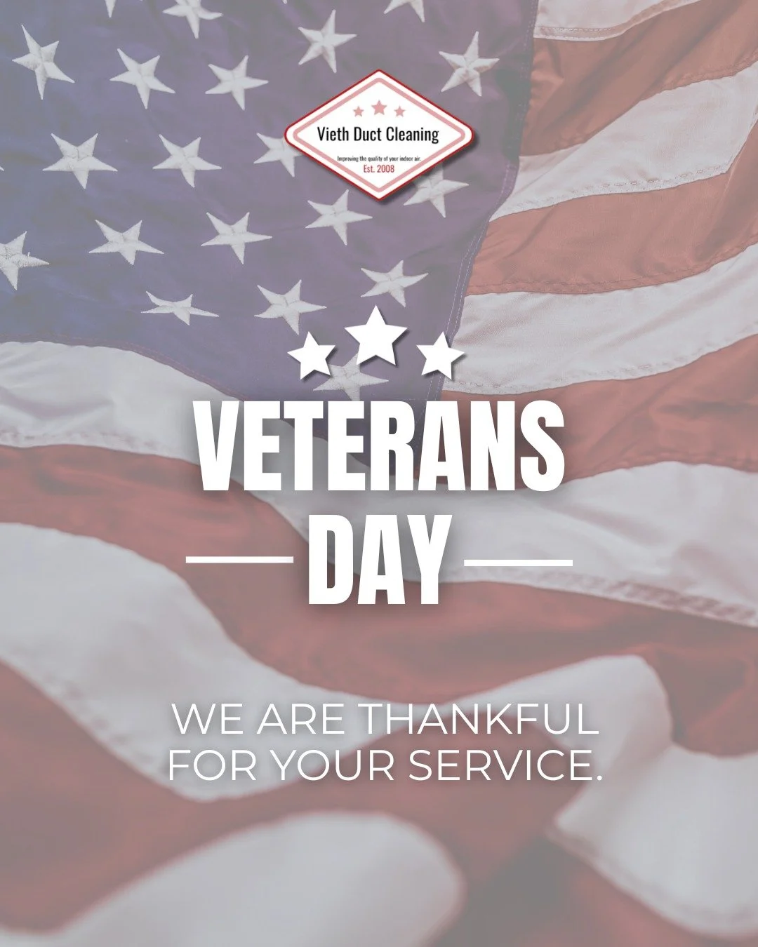 Honoring all who have served.
Thank you for your bravery and sacrifice. ❤️🤍💙

#VeteransDay #ThankYouVeterans #ViethDuctCleaning #Marinette #Menominee #Wisconsin