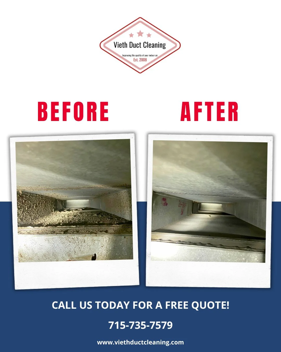 That before &amp; after says it all 😳✨

BLACK FRIDAY DEAL:
Book your Air Duct + Dryer Vent Cleaning for January 2026 by Cyber Monday and get a FREE Air Duct Sanitization &mdash; a $250 value!

👉 viethductcleaning.com
📞 715-735-7579

#ViethDuctClea