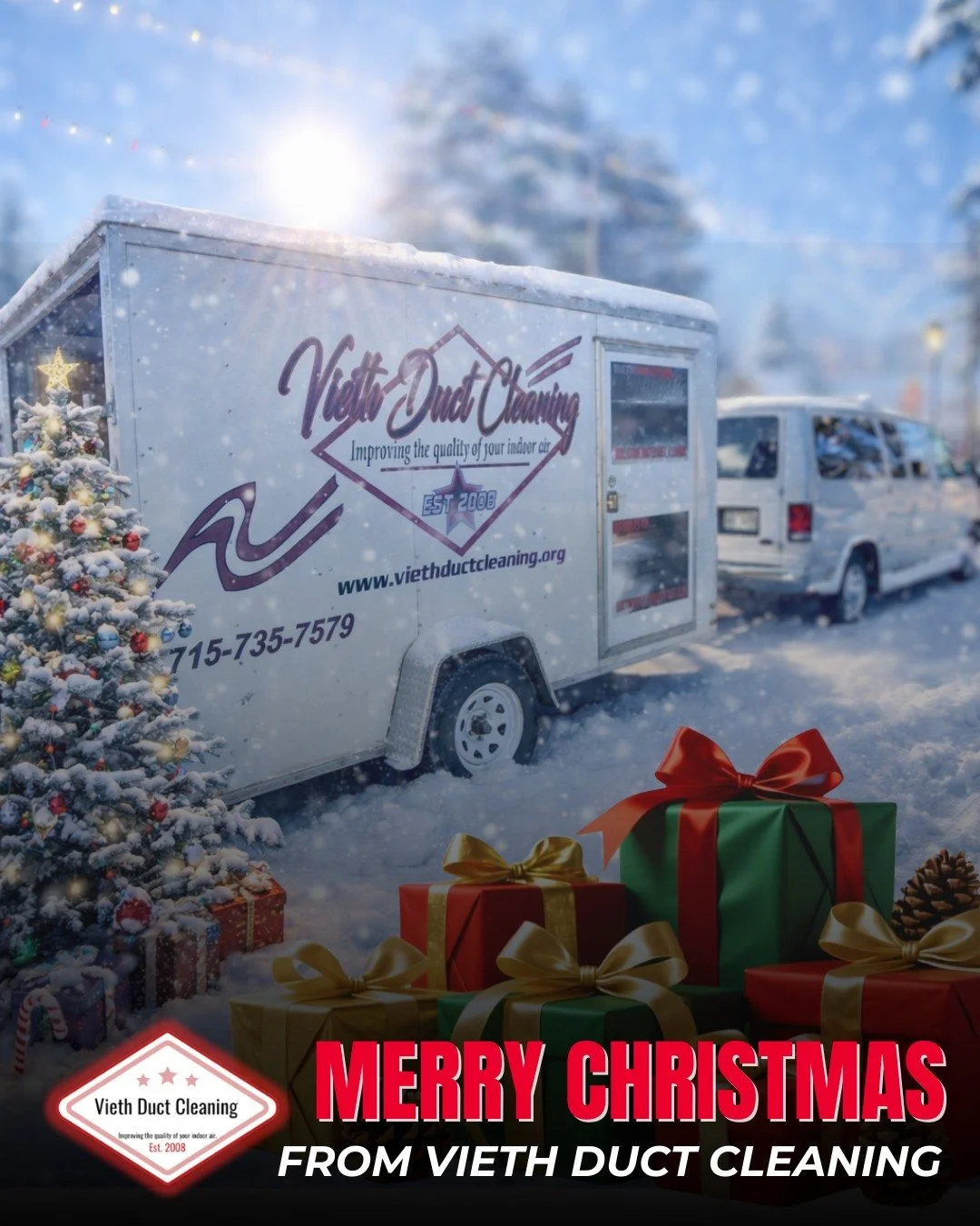 From our family to yours&mdash;Merry Christmas! 🎅🎄

Thank you for supporting Vieth Duct Cleaning this year. Here&rsquo;s to cleaner air and a happy, healthy New Year!

#MerryChristmas #HappyHolidays #ViethDuctCleaning