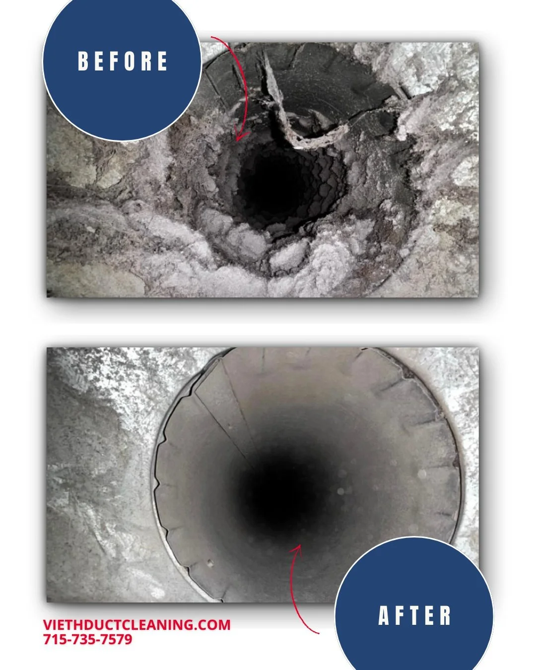 The before 😬
The after 😍

Years of buildup gone. Cleaner ducts = healthier air.

Book your duct cleaning today!
📞 715-735-7579
🌐 viethductcleaning.com

#BeforeAndAfter #DuctCleaning #CleanAir #HomeMaintenance #IndoorAirQuality #HVACCleaning #Heal