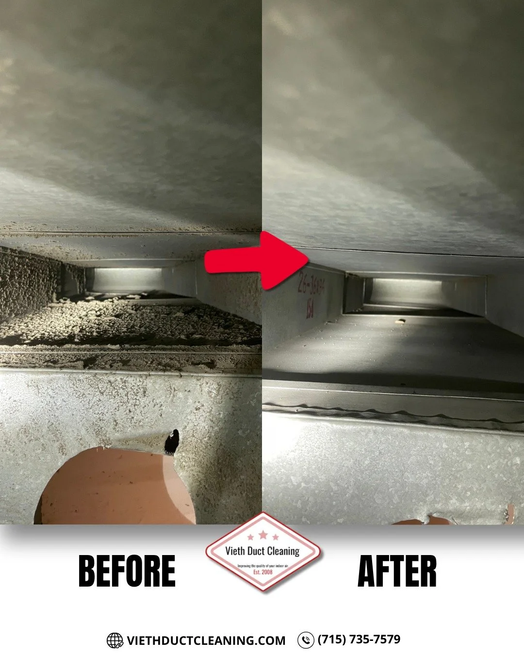 Goodbye winter dust, dirt &amp; debris, hello clean duct work 🌿✨

Spring is the perfect time to book your duct cleaning... Clear the air and breathe easier. 
🔗 viethductcleaning.com
📞 (715) 735-7579

#SpringCleaning #FreshStart #ViethDuctCleaning 