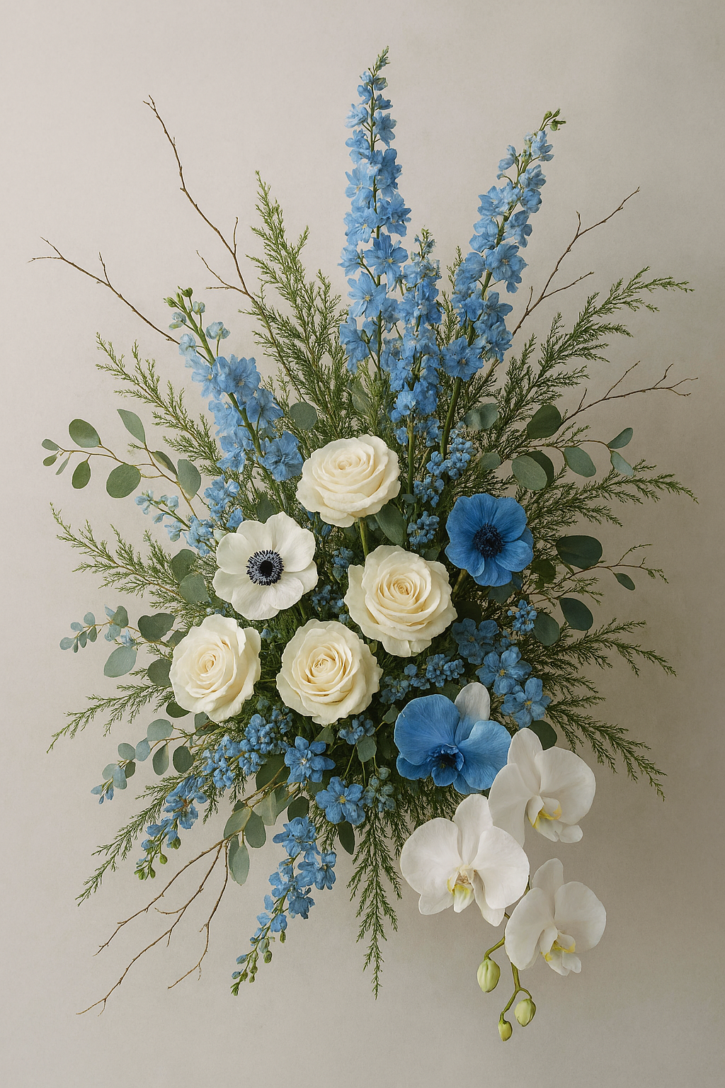 Lush bridal bouquet with garden roses and orchids by The Bloom Lab wedding florist in Massachusetts