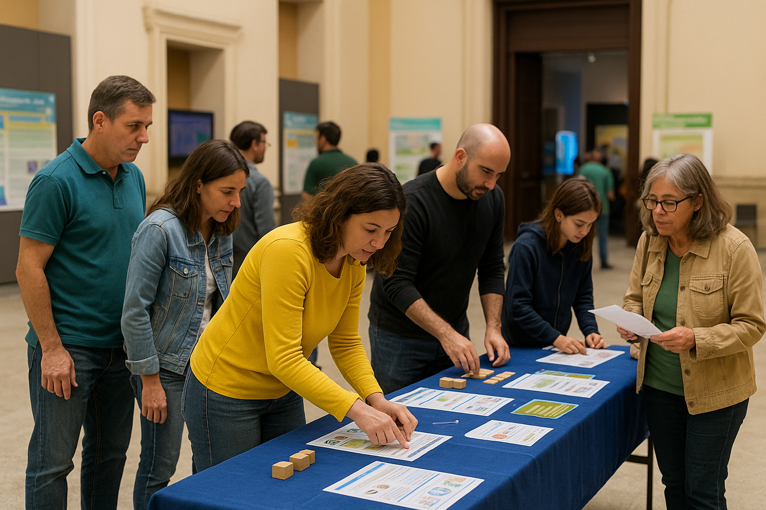 Público participando en yincana científica dentro del MNCN-CSIC.