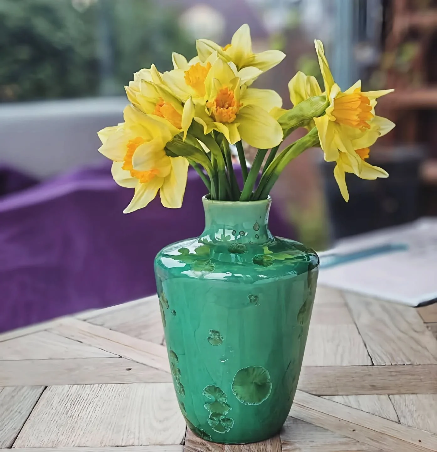 - Pastures -
Spring 2026
Sunny days and plants a'blooming
.
.
.
#porcelain #ceramics #pottery #crystallineceramics  #crystallineglaze