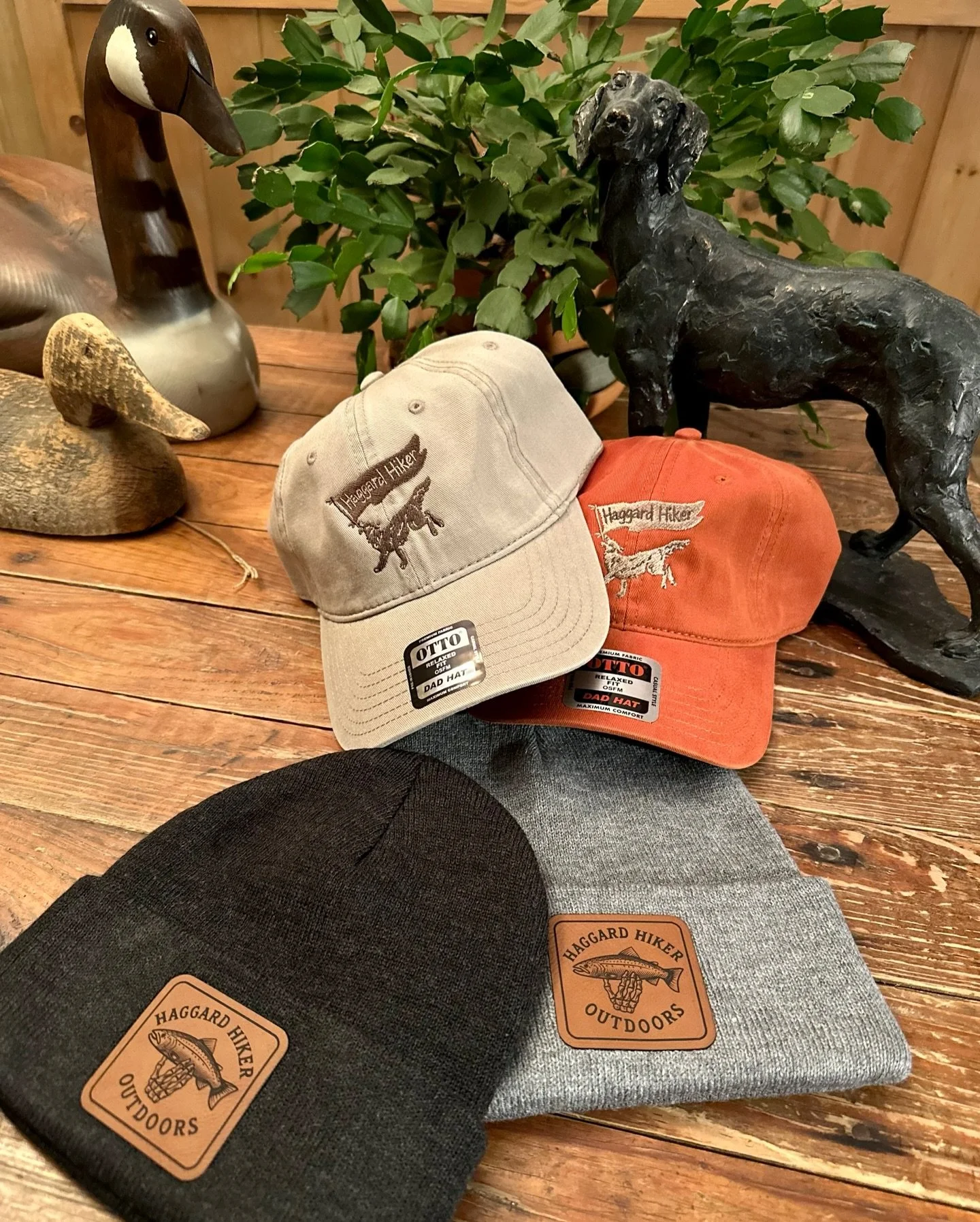 Haggard Hiker&rsquo;s newest Merch, featuring our favorite duo: dogs and fishing! 🎄🐾🎣 #haggardhikeroutdoors #doglovers #troutfishing #helen #dadhats