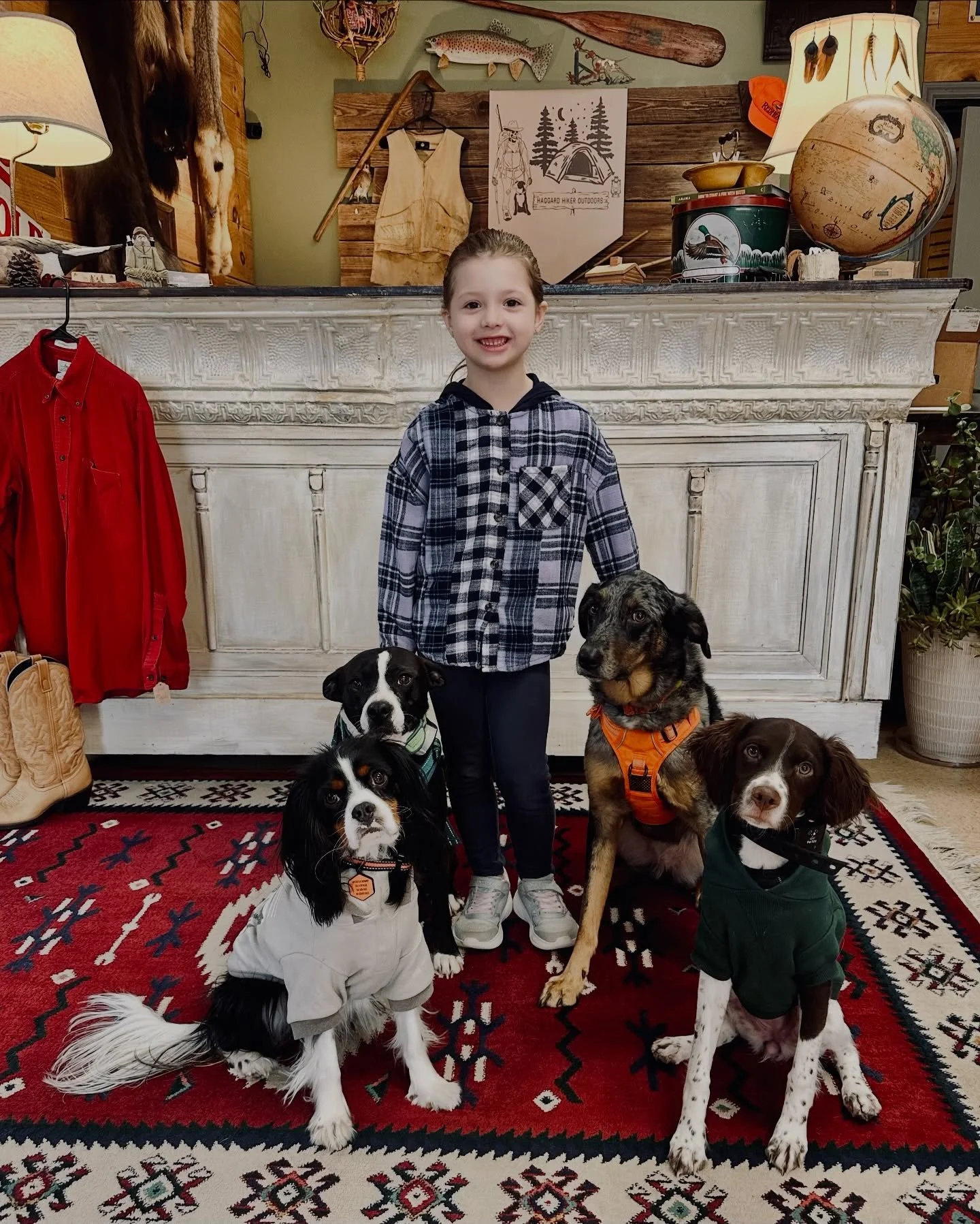 The Haggard Hiker Gang 🤙🏻 #everykidneedsadog or 4 #vintage #outdoorstore #generalstore #haggardhiker