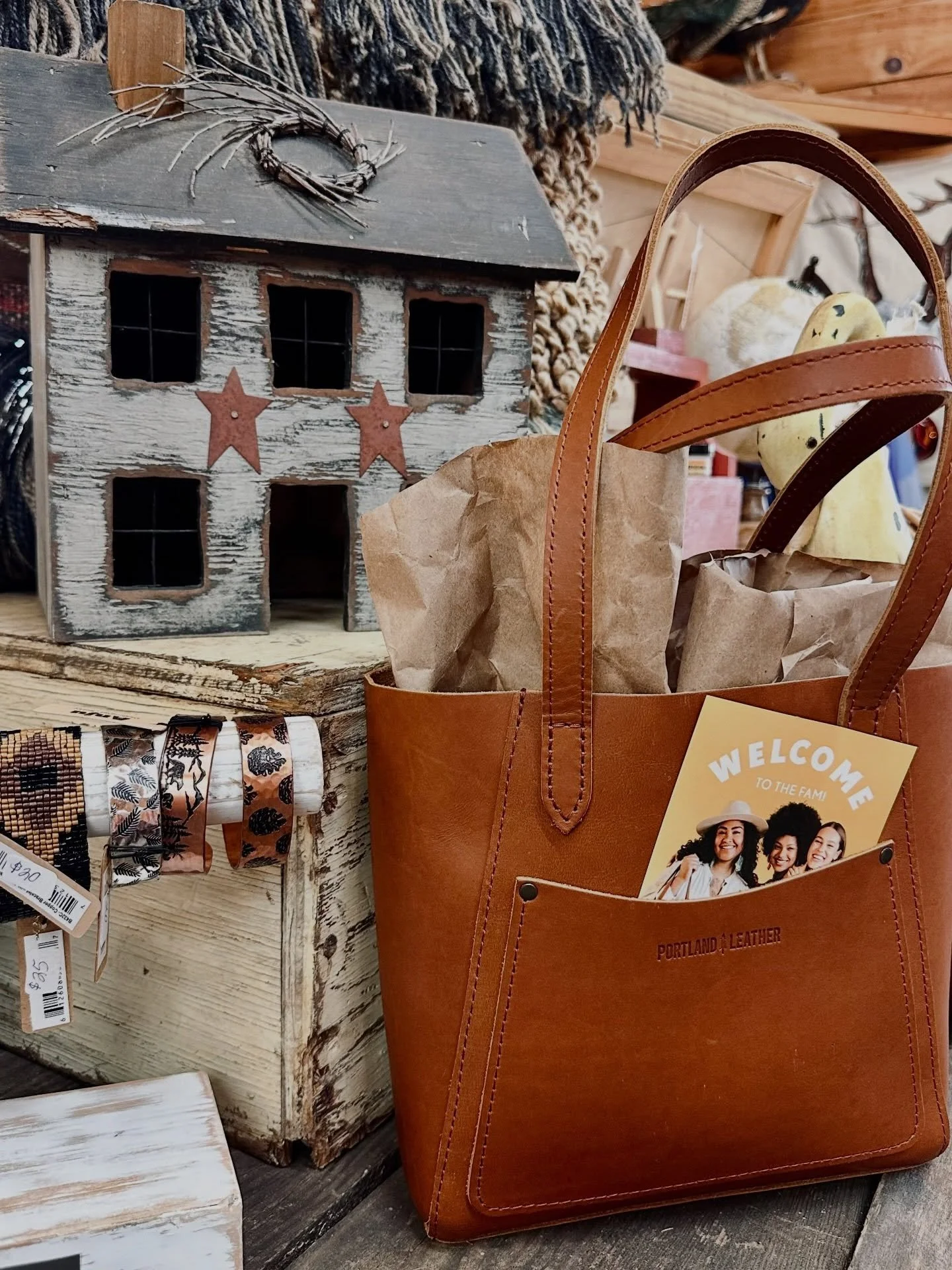 Who says natural isn&rsquo;t beautiful?! Or that outdoor shops can't carry high-end leather bags and smell amazing😂?! We're breaking the mold @haggardhikeroutdoors! New arrivals every week&hellip; you never know what you may find ♻️