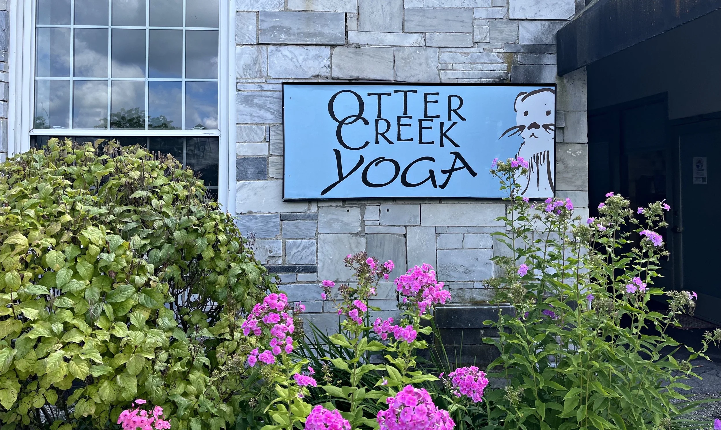 The entrance to Otter Creek Yoga in Middlebury, Vermont