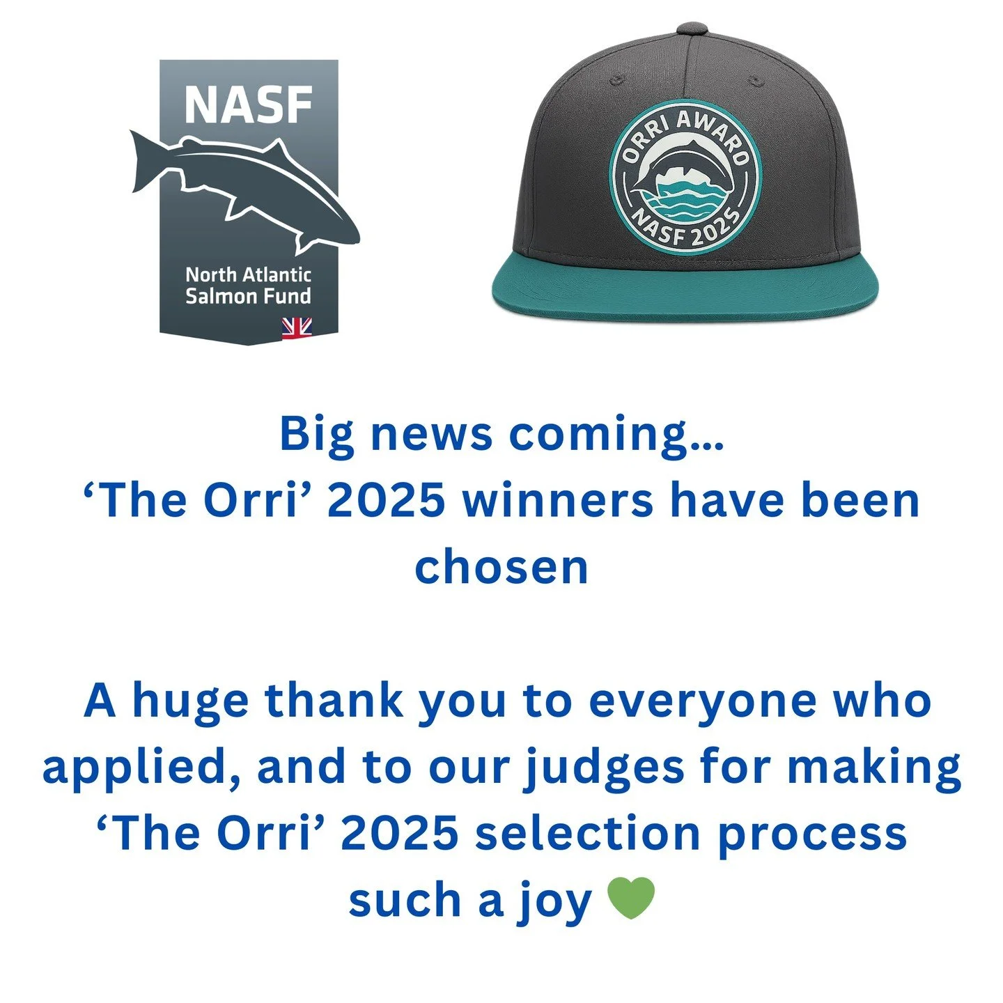 Big news coming&hellip;

'The Orri&rsquo; 2025 award winners have been chosen and we can&rsquo;t wait to share more with you soon.

A huge thank you to everyone who applied and to our judges for supporting such a strong field of community-led salmon 