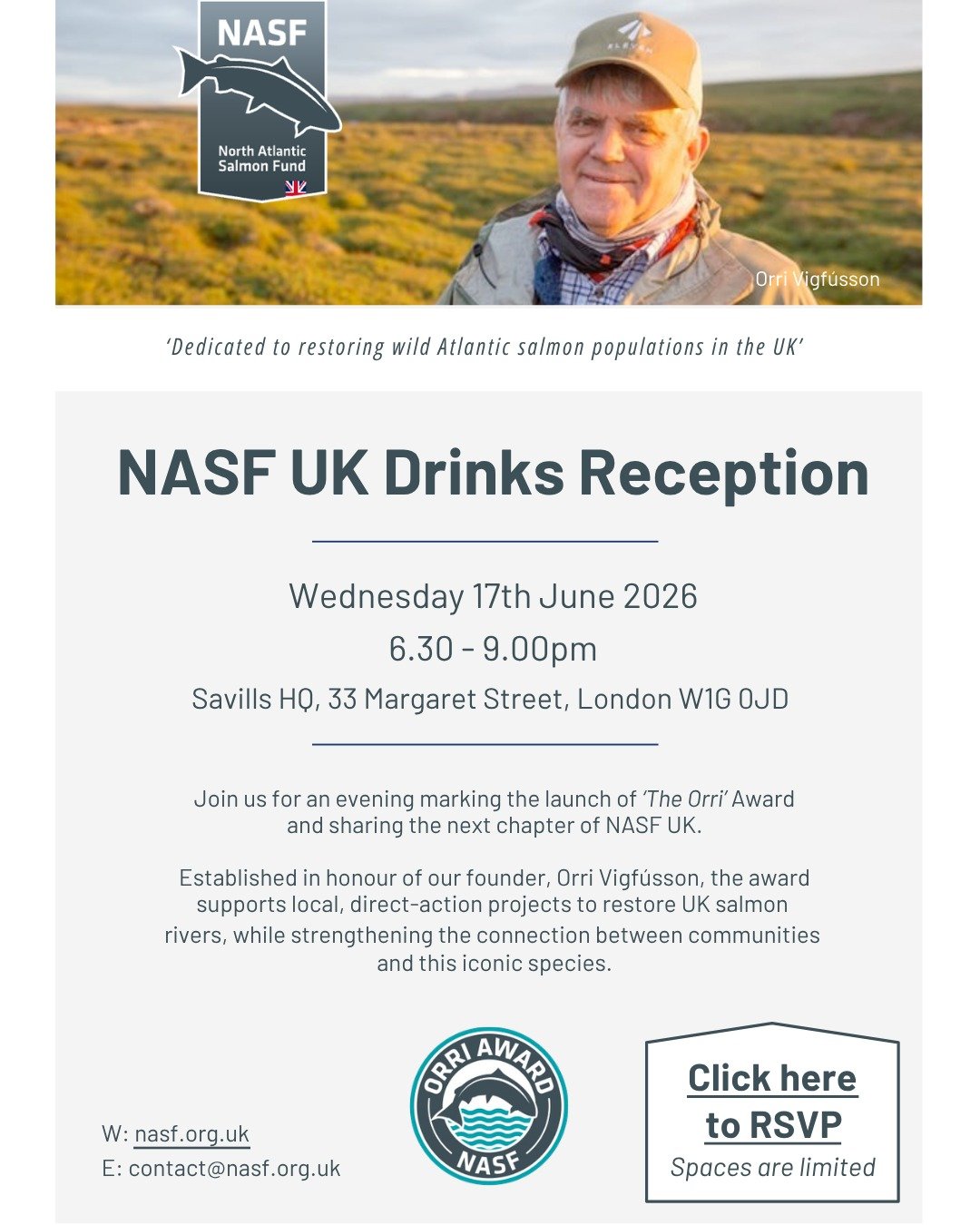 📍 Central London 17th June | Join us for a drink and a conversation about salmon conservation

Are you passionate about helping conserve our endangered wild salmon?

Whether you're an angler, river conservationist, environmental journalist, research