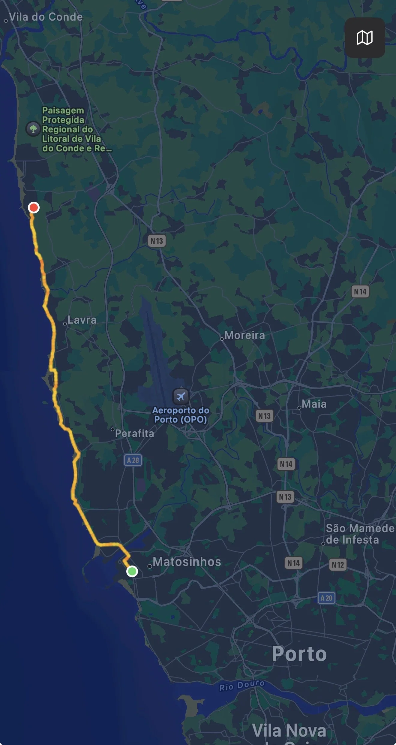 Day 2 - Matosinhos to Vila Cha