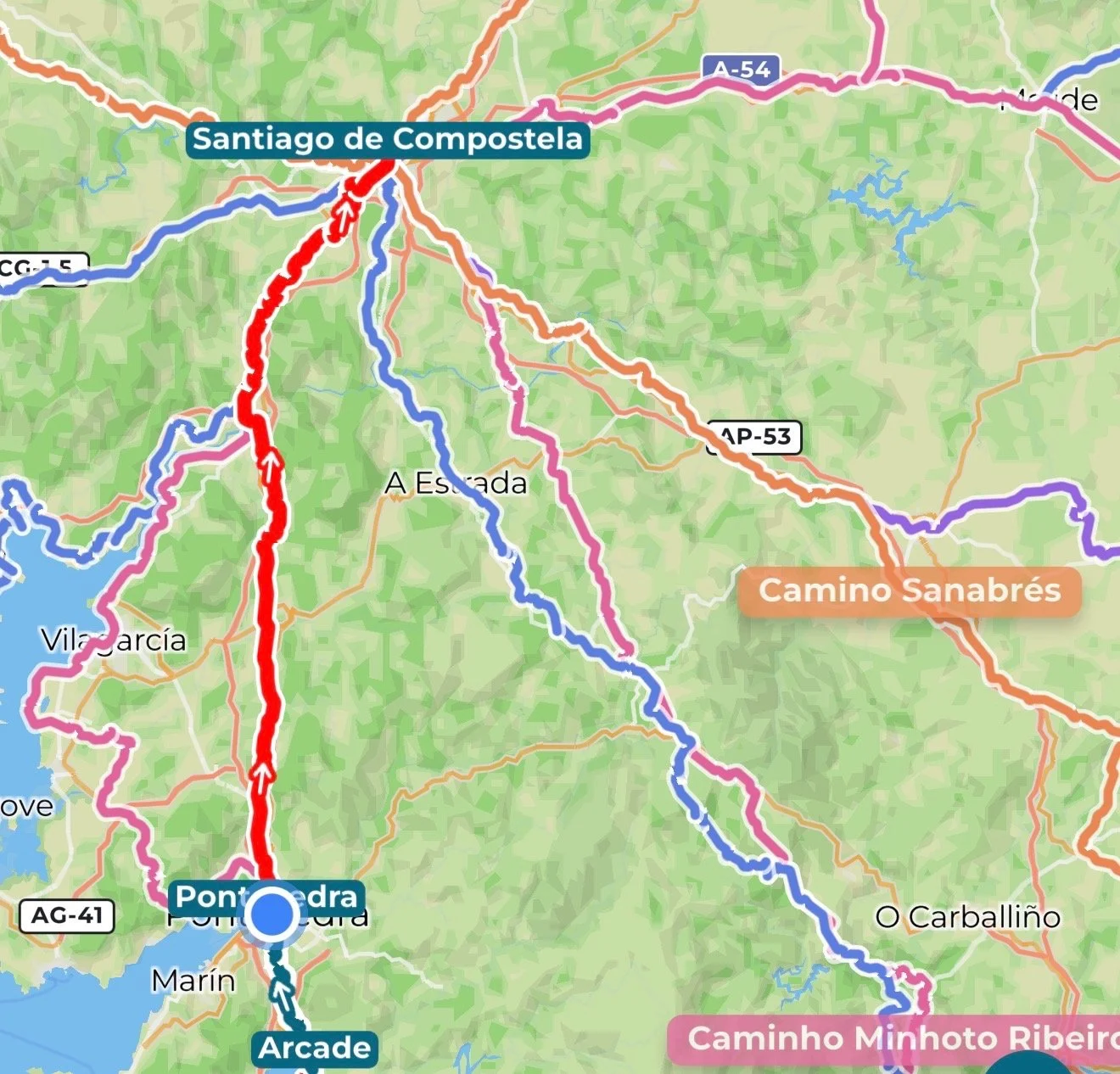 Day 14 Arcade to Pontevedra