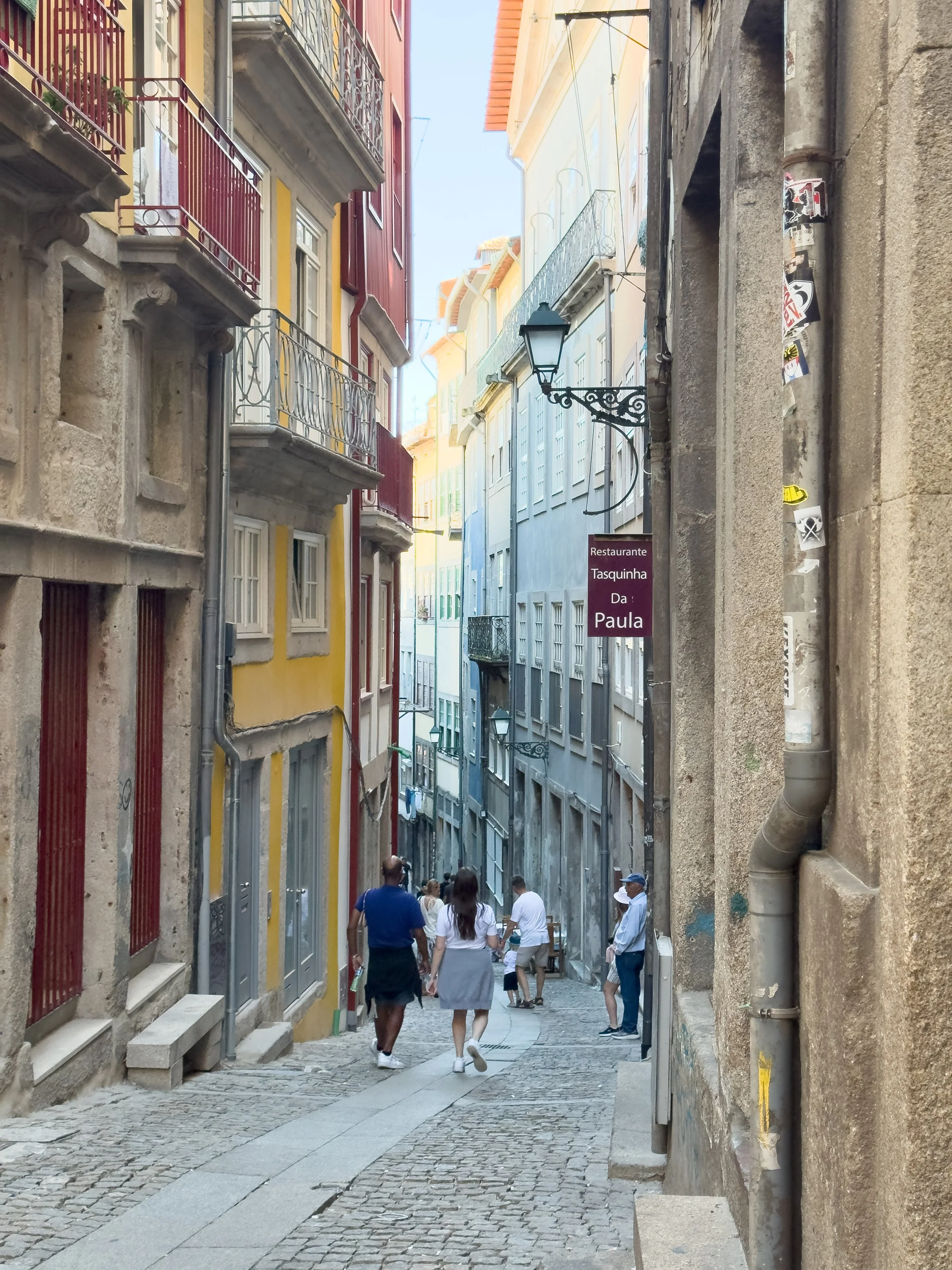 Narrow, steep street in Porto