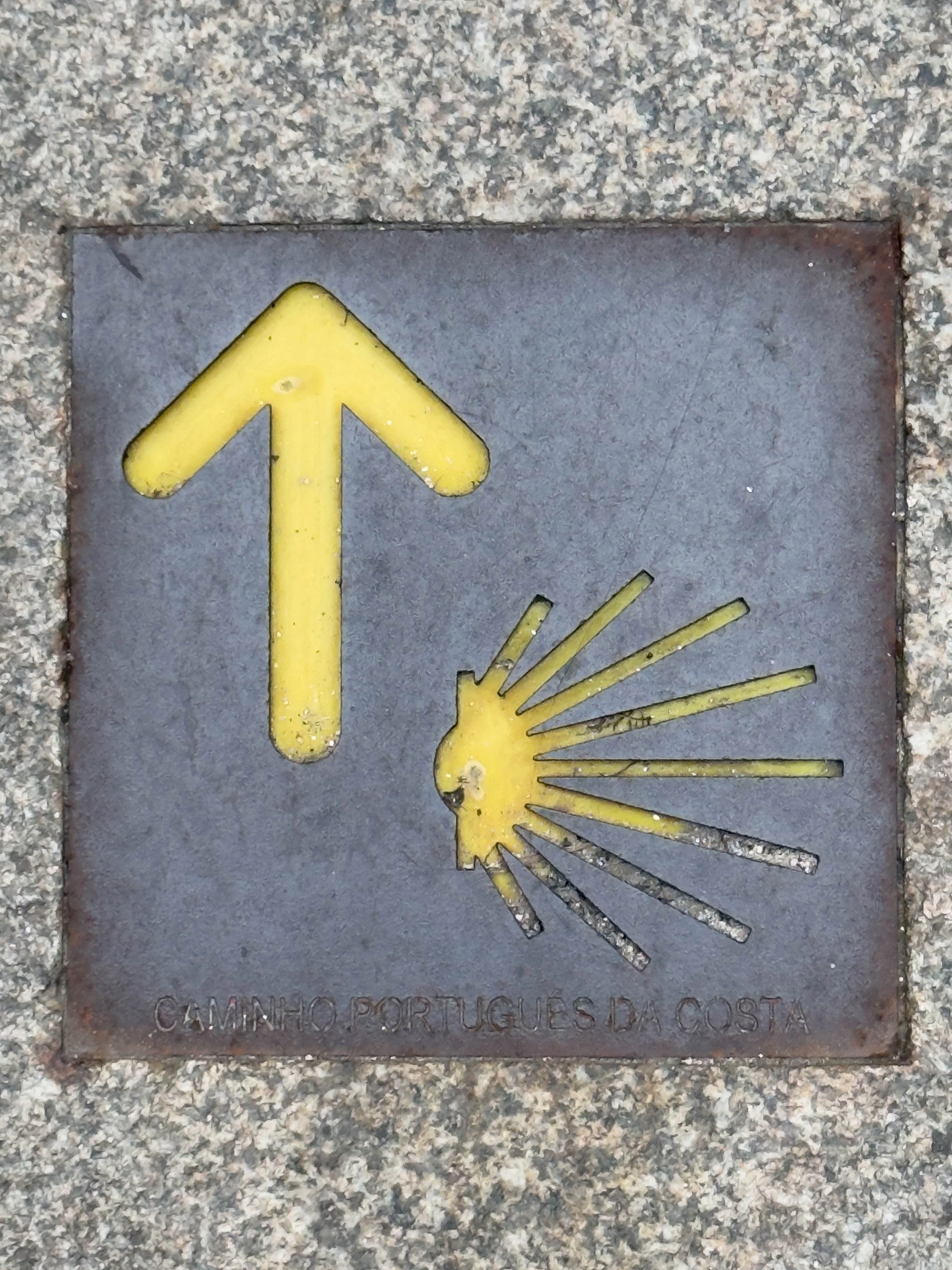 Camino path marker in Porto