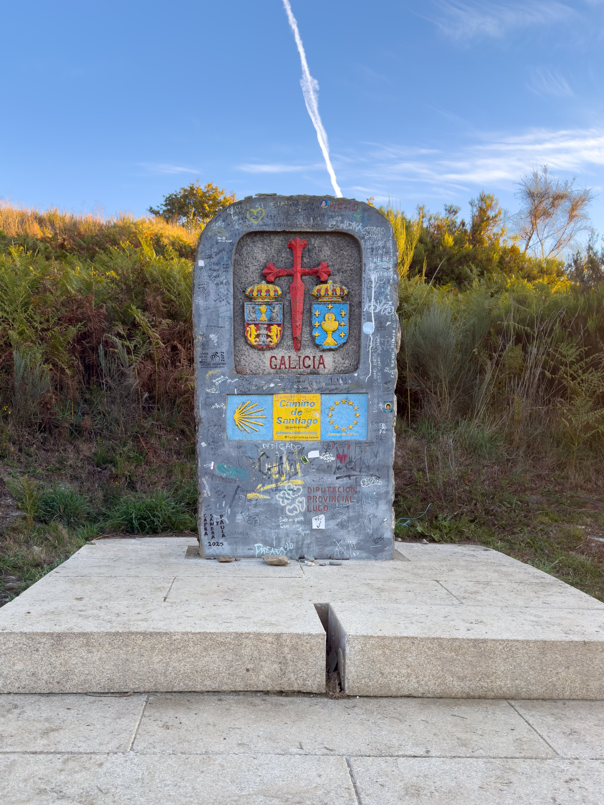 Galicia boundary marker located between La Laguna and O Cebreiro, Spain - October 2025