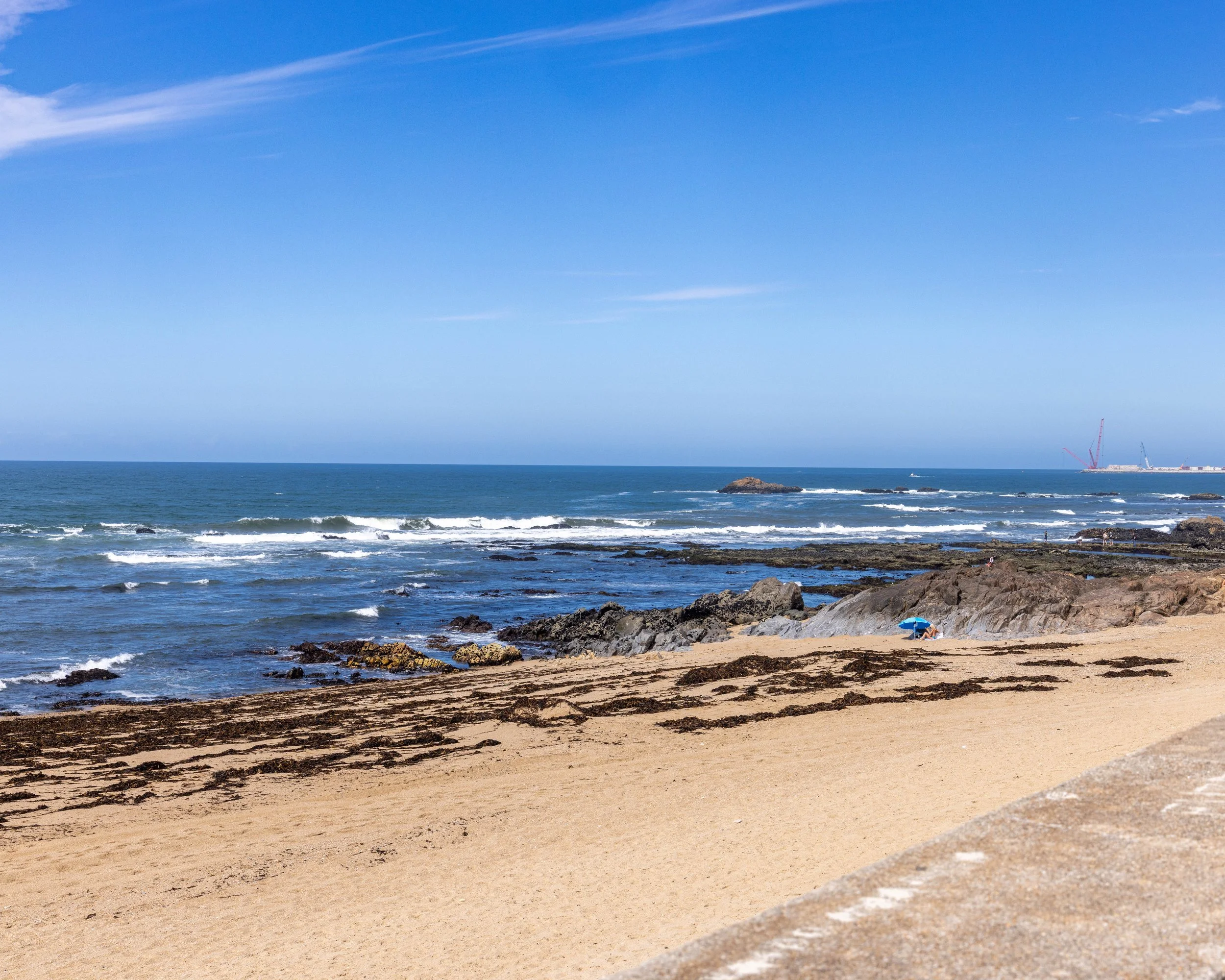 Beach along the Atlantic Ocean, Camino Portuguese, Litoral Variant 
