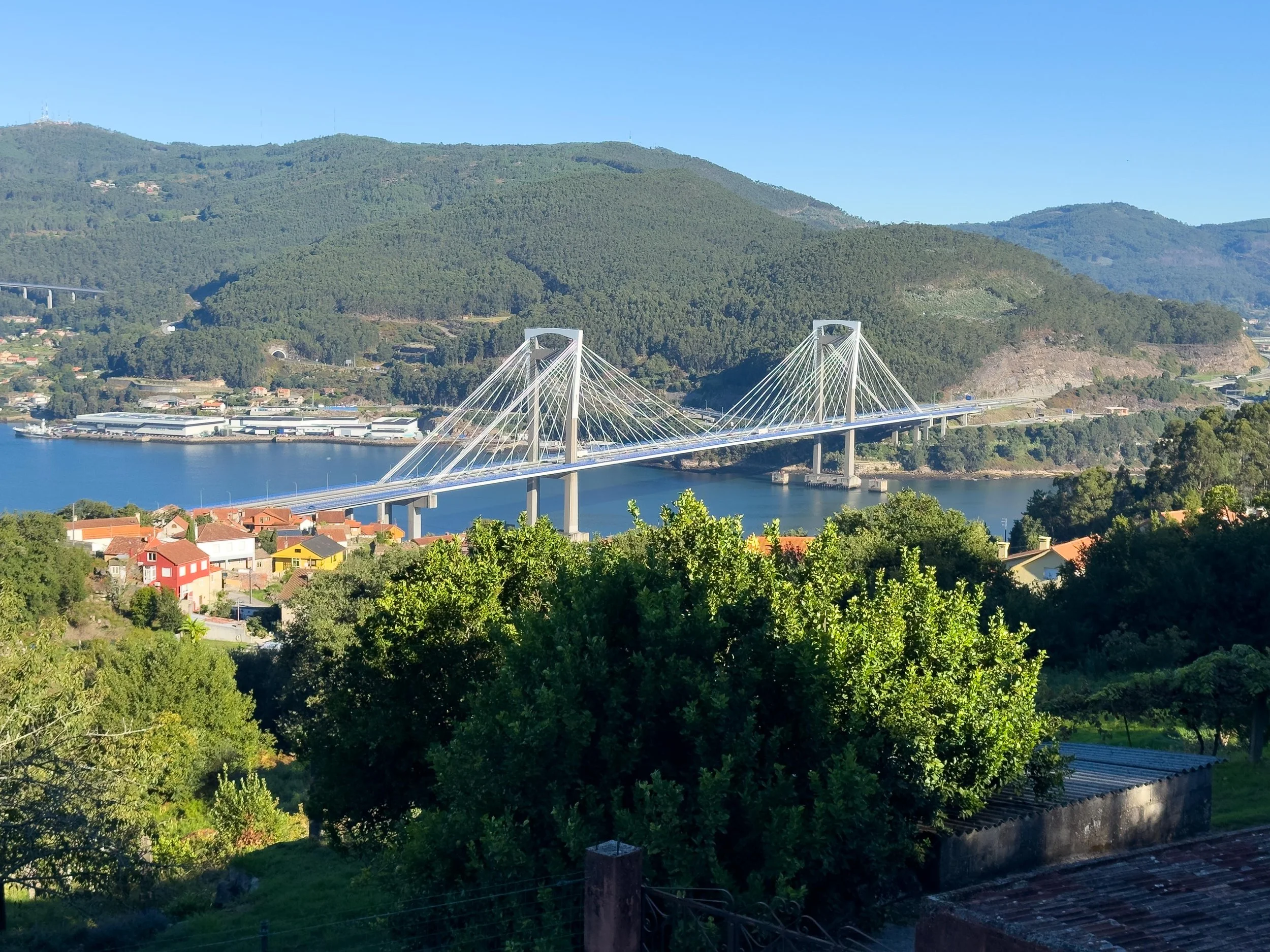 The Rande Bridge (Galician: Ponte de Rande, Spanish: Puente de Rande) is a cable-stayed bridge 9 kilometres from the city of Vigo and 18 kilometres from the city of Pontevedra, in the Province of Pontevedra, Spain. It spans Vigo bay across the Rande 