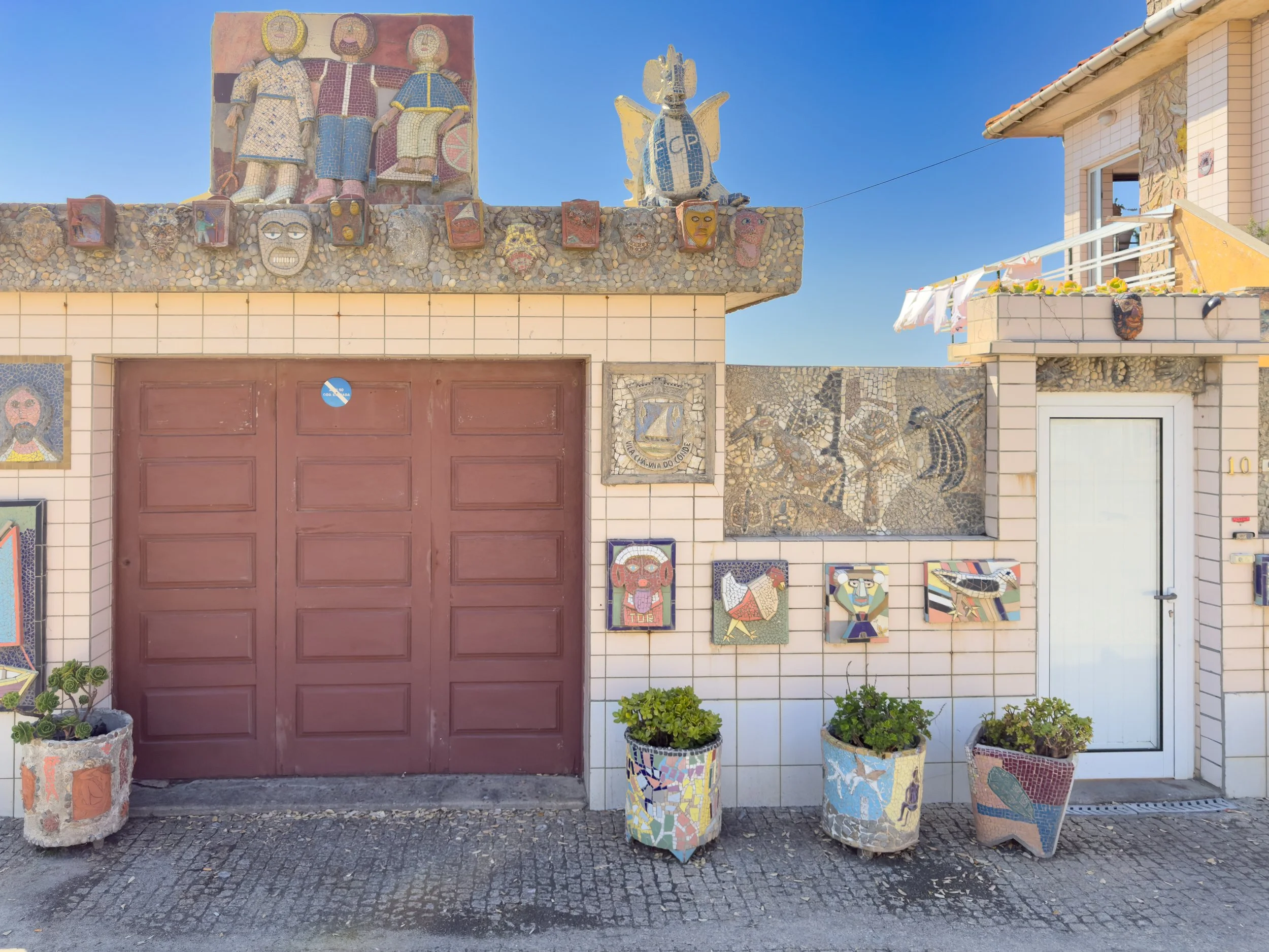 Seaside house with whimsical decorations