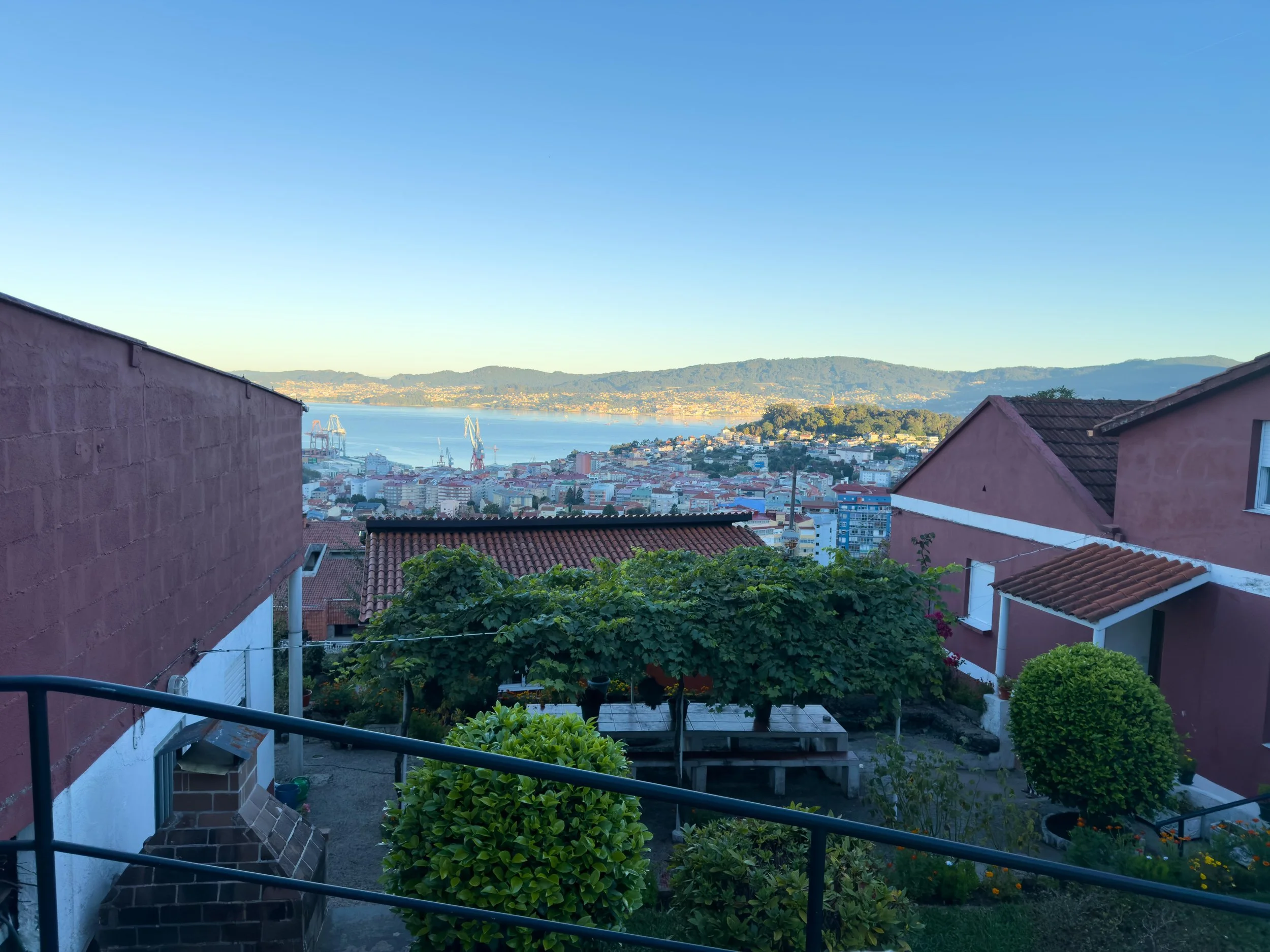 Day 12 - Vigo to Redondela. The climb out of Vigo was steady and long, but rewarded us with views like this.