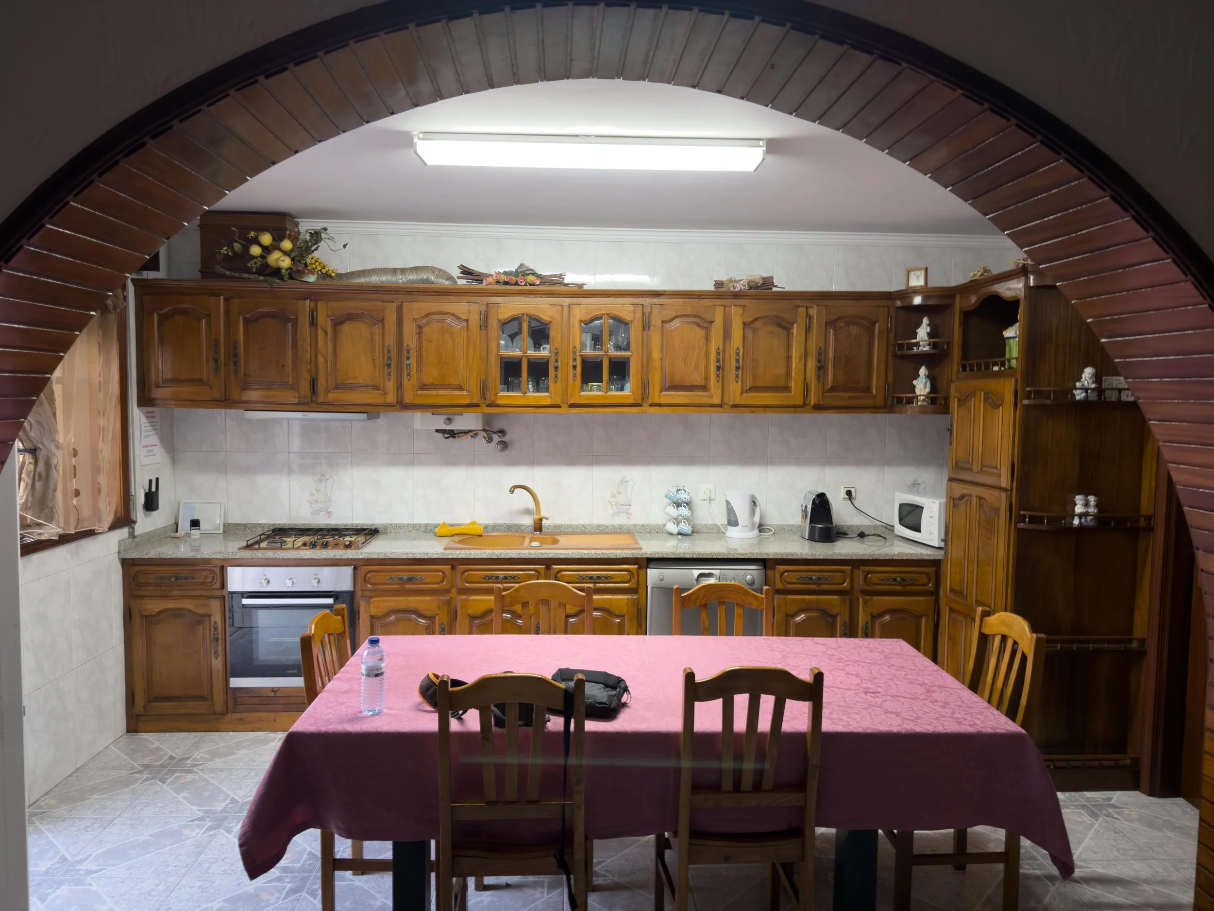 Kitchen in our Alburgue Mar Rosa in Agucadoura