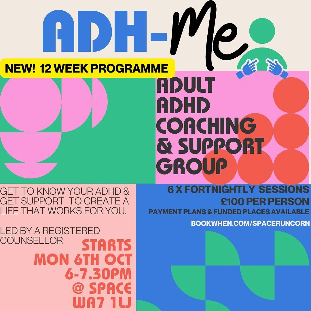 I&rsquo;m so excited to share that the next in-person ADHMe Coaching Programme will be starting next month at @spaceruncorn 

🧠ADH-Me is a unique blend of coaching &amp; peer support designed for anyone living with ADHD (diagnosed or not!). 

🧠More