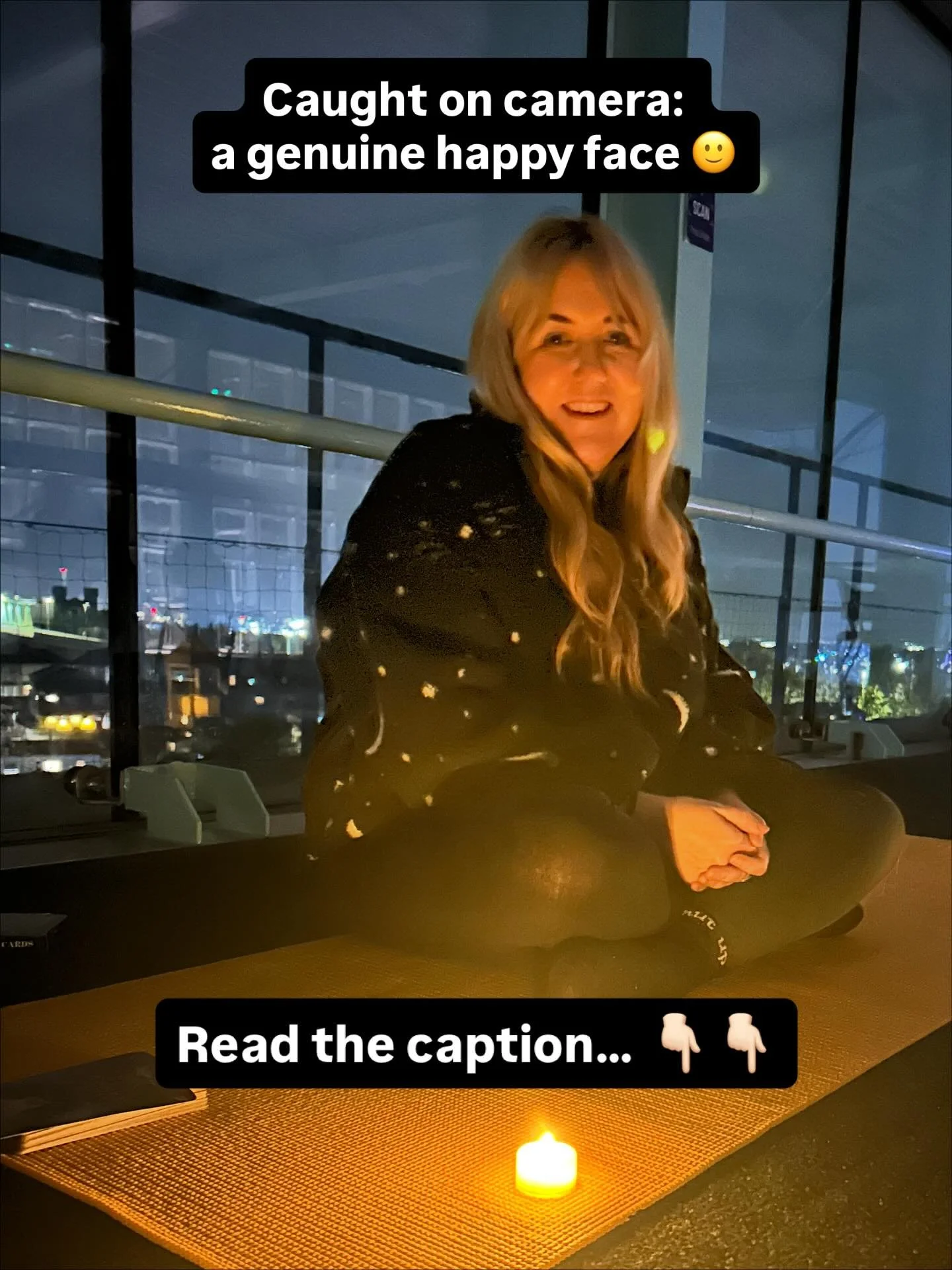 Proper chuffed with myself here aren&rsquo;t I? 😊😂 This was a genuine smile from me being caught in a moment right in my sweet spot of flow, comfort and peace for a few reasons&hellip;

1. I had just finished leading one of the Secret Meditation Cl