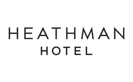 Heathman Hotel logo with the text 'HEATHMAN HOTEL' in black on a white background.