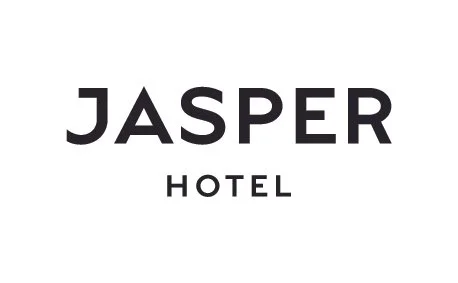 Jasper Hotel logo in black text on a white background