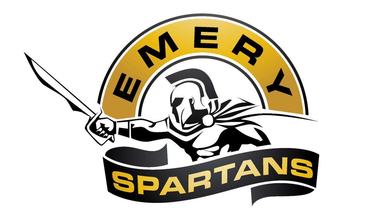A Sparta-themed emblem with a Spartan warrior holding a spear, a shield, a gold and black color scheme, and the words 'Emergency Spartans'.
