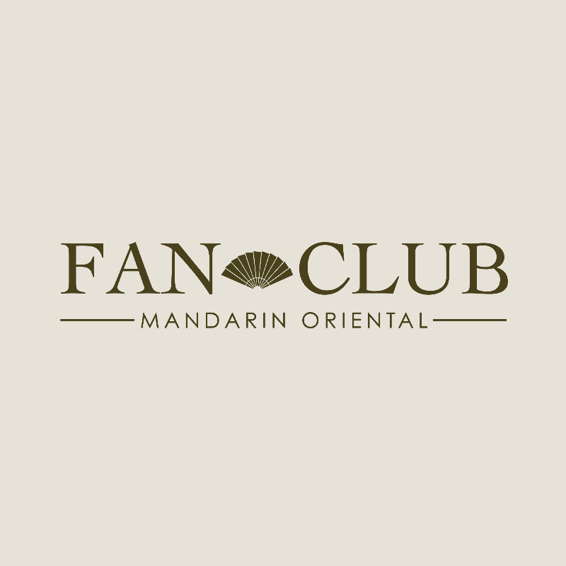 Logo for Fan Club Mandarin Oriental featuring a fan icon and elegant text.