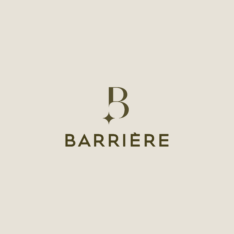 Elegant logo with a stylized 'B' and a star, alongside the word 'BARRIÈRE' in uppercase letters.